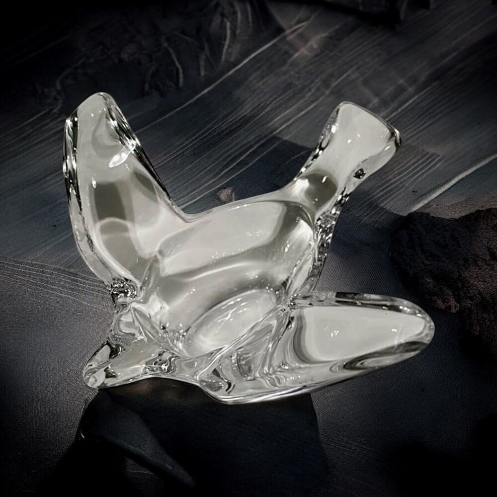 Crystal Bird-Trinket Dish-Candy-Votive Candle Holder-Princess House-VTG-Vanity